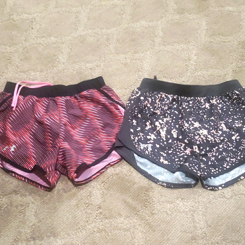 UA running shorts.